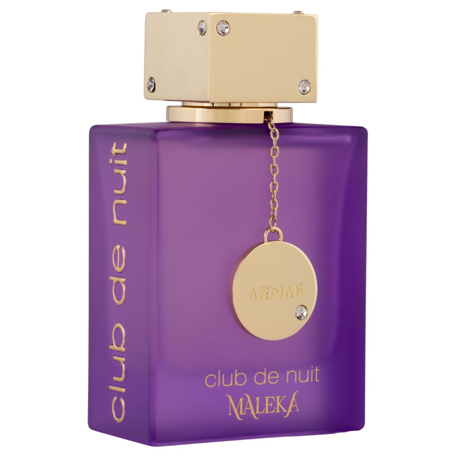Armaf Club De Nuit Maleka Eau de Parfum en frasco morado y dorado